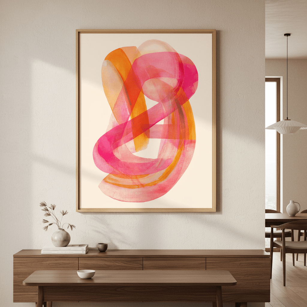 Blush Continuum Abstract Art wall - art - picture - poster
