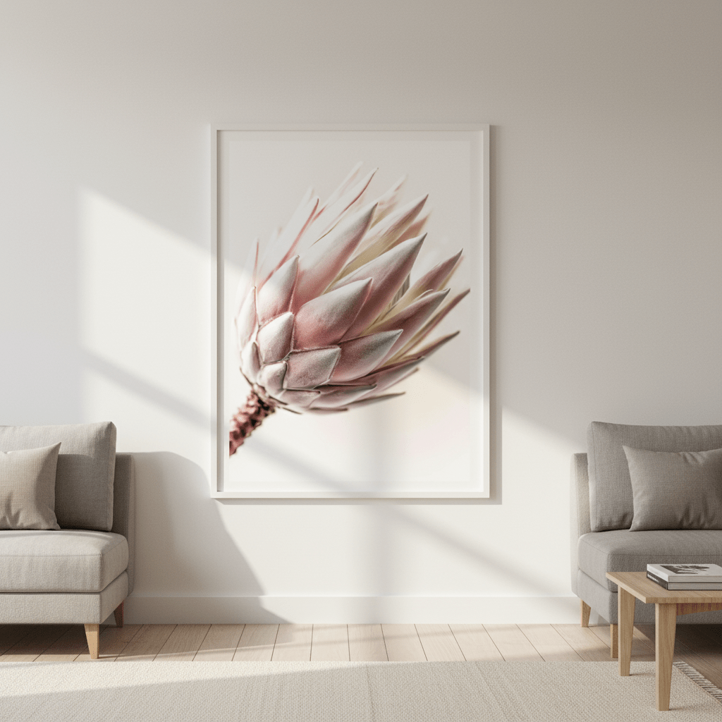 Blush Protea Bloom wall - art - picture - poster