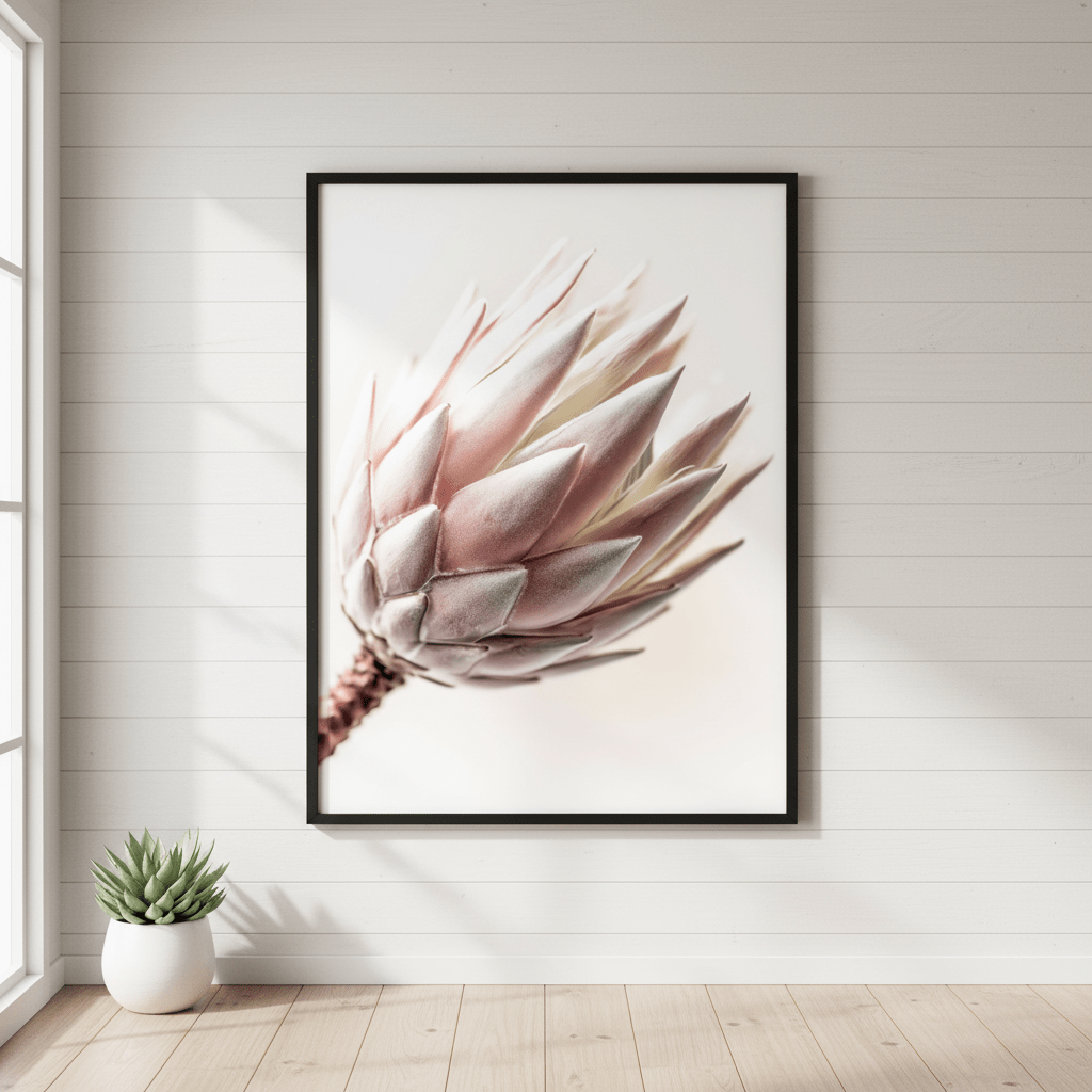 Blush Protea Bloom wall - art - picture - poster
