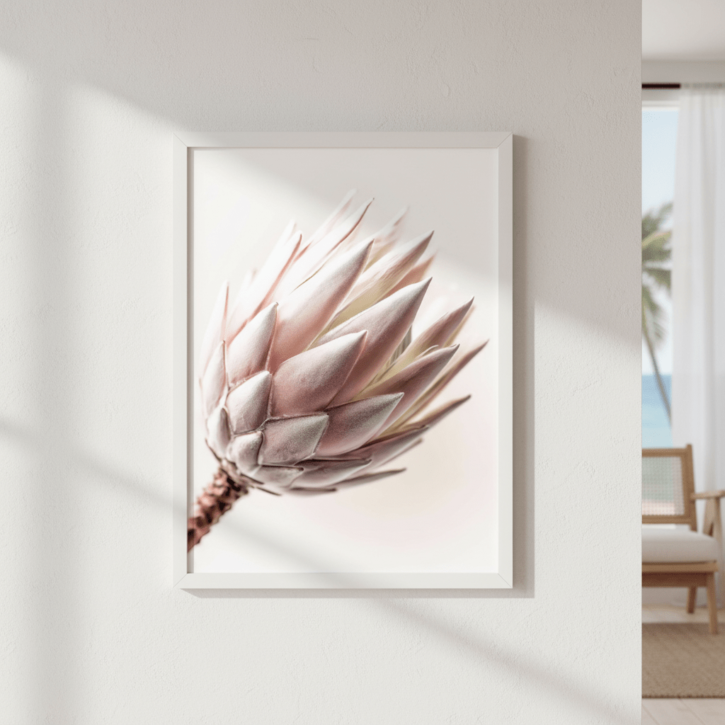 Blush Protea Bloom wall - art - picture - poster