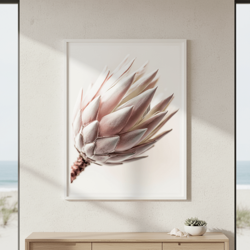 Blush Protea Bloom wall - art - picture - poster