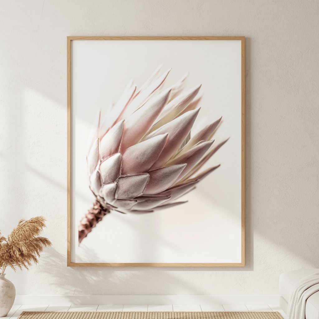 Blush Protea Bloom wall - art - picture - poster