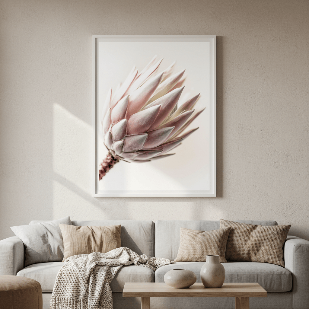 Blush Protea Bloom wall - art - picture - poster