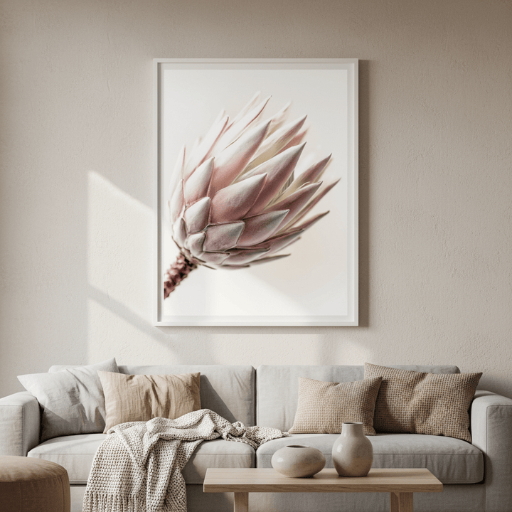 Blush Protea Bloom wall - art - picture - poster