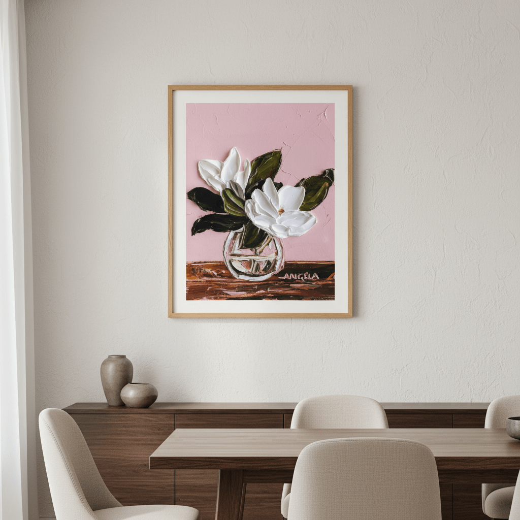 Blushing Magnolia by Angela Hawkey wall - art - picture - poster