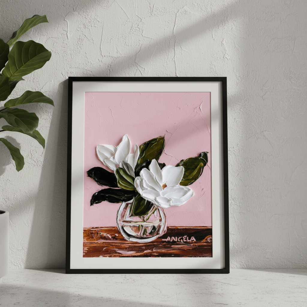 Blushing Magnolia by Angela Hawkey wall - art - picture - poster