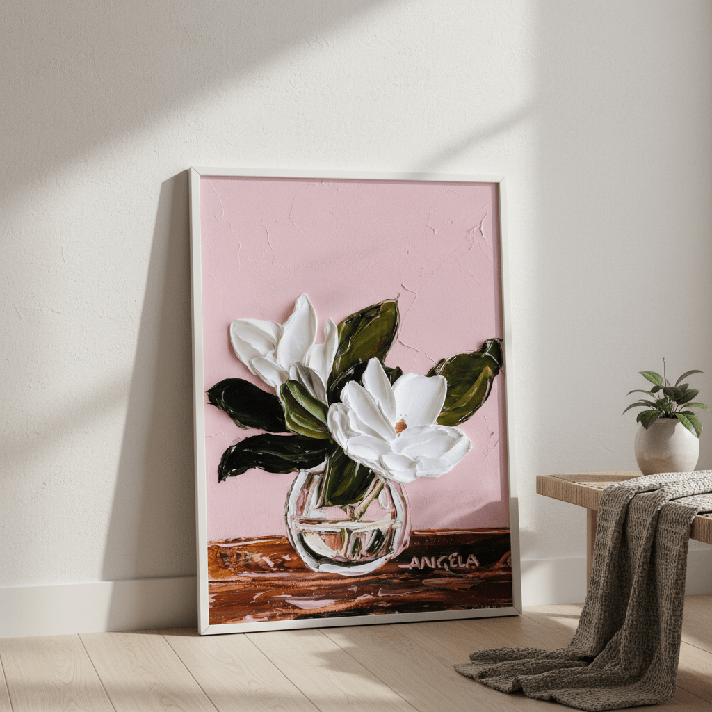 Blushing Magnolia by Angela Hawkey wall - art - picture - poster