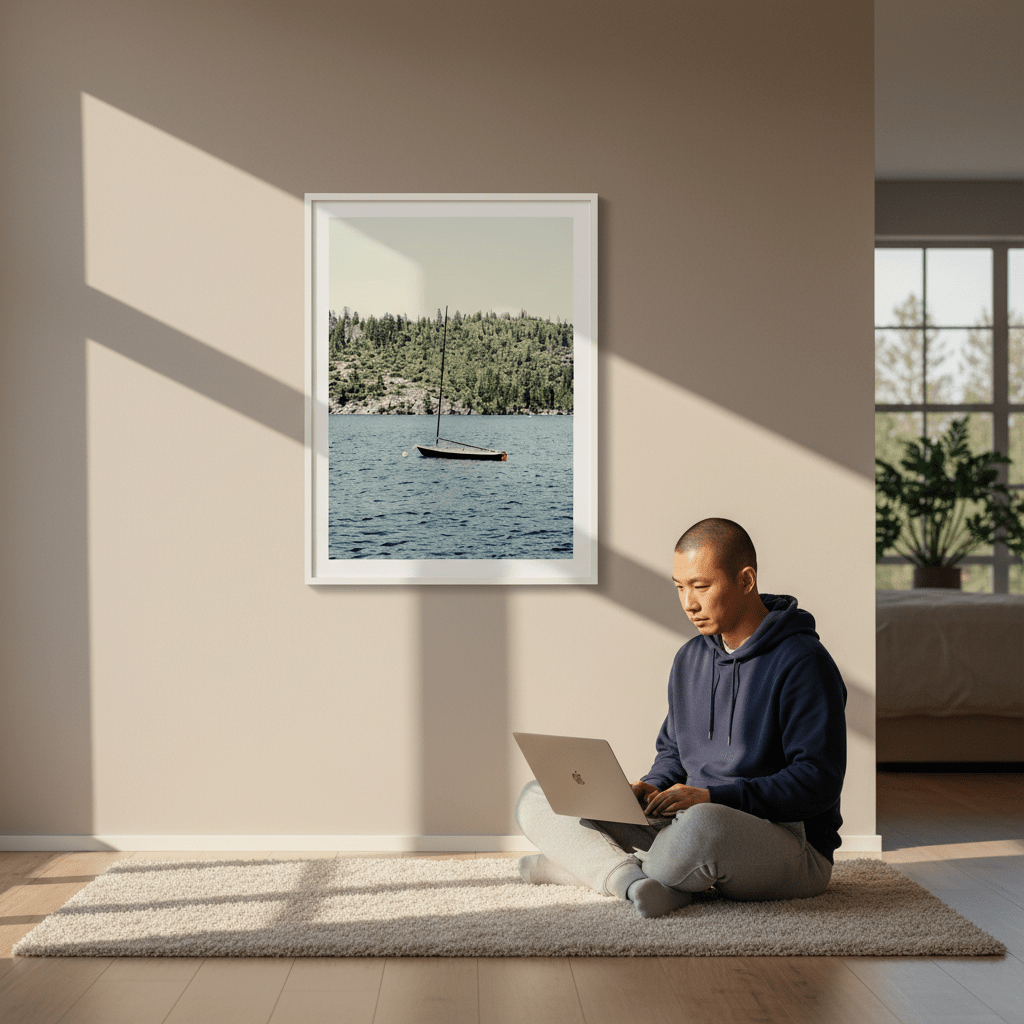Boat on PC by Hope Bainbridge wall - art - picture - poster