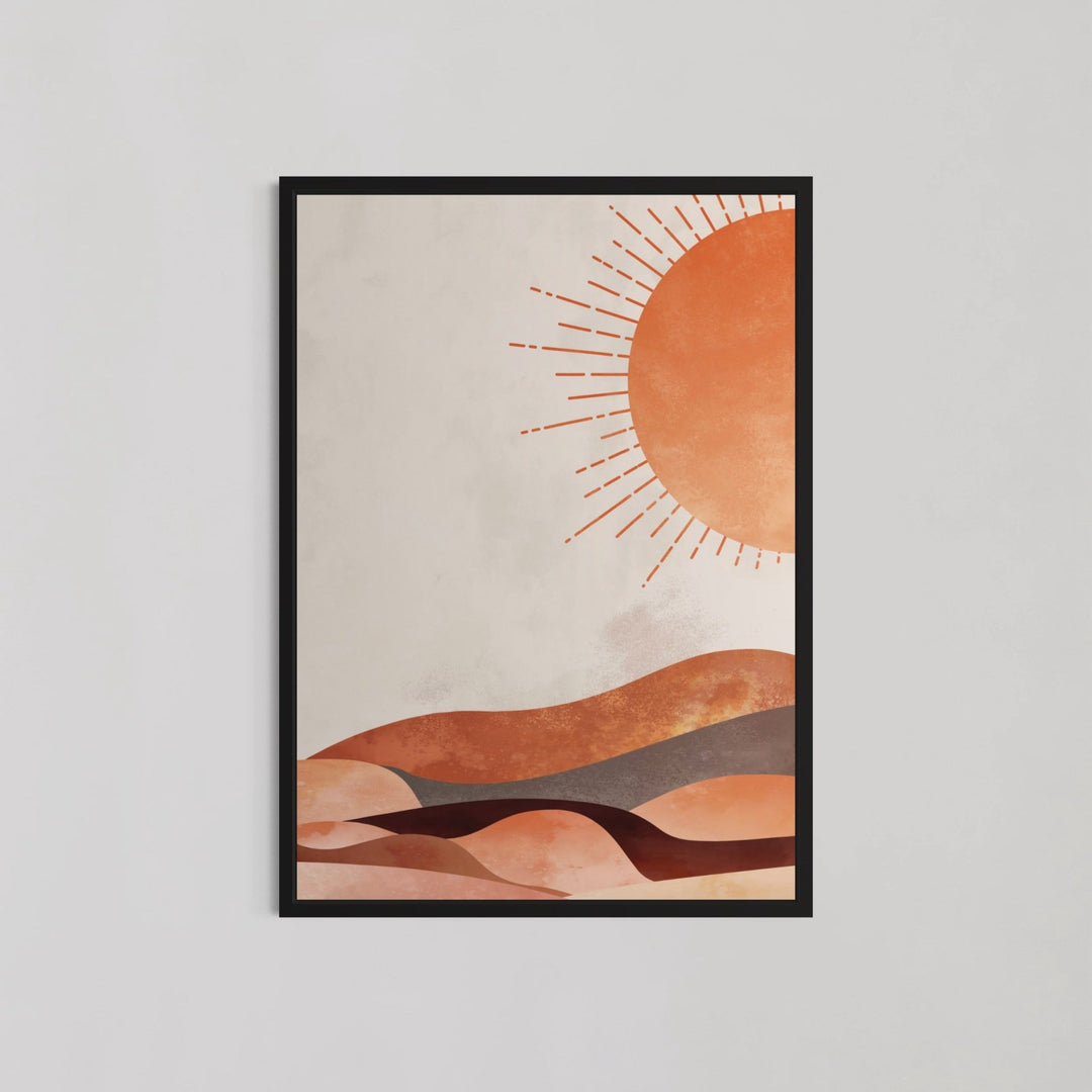 Boho Abstract Sun And Desert Wall Art - Style My Wall