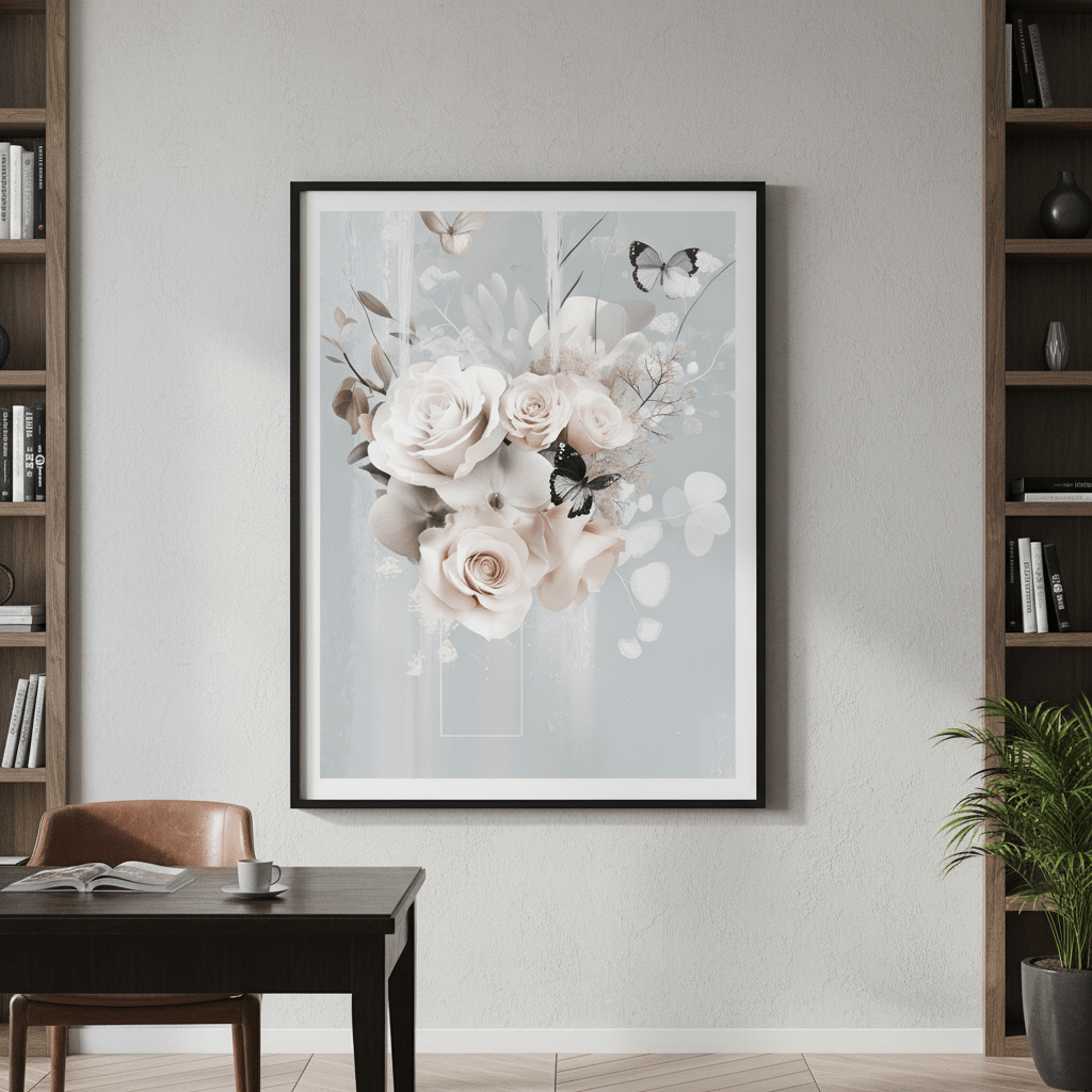 Boho Blue Bloom Complement by Bella Eve wall - art - picture - poster