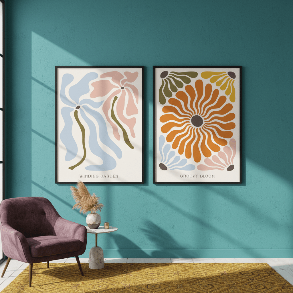 Boho Flower Market by Henri Matisse - Set of 2 Wall Art wall - art - picture - poster