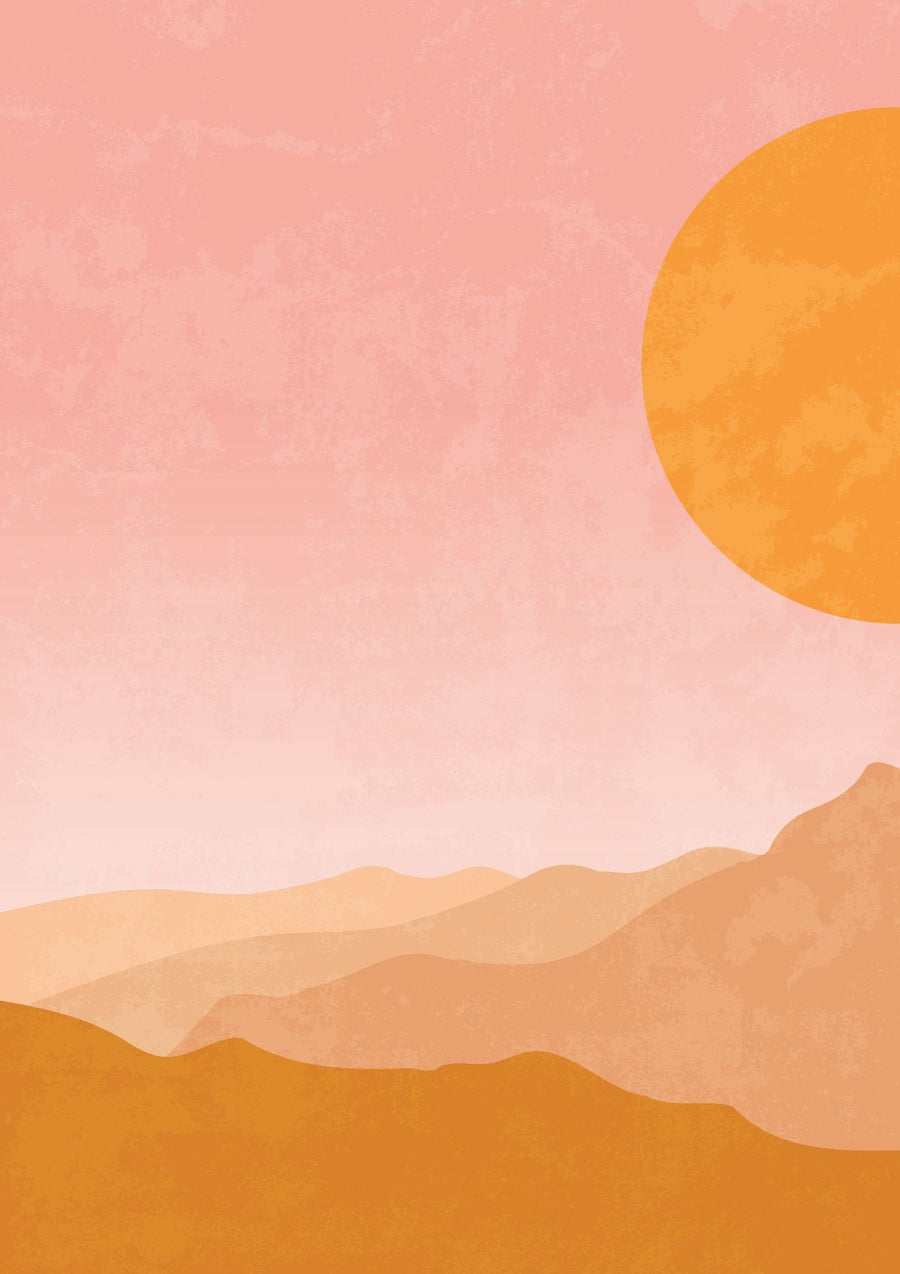 Boho Pink Golden Horizon Wall Art