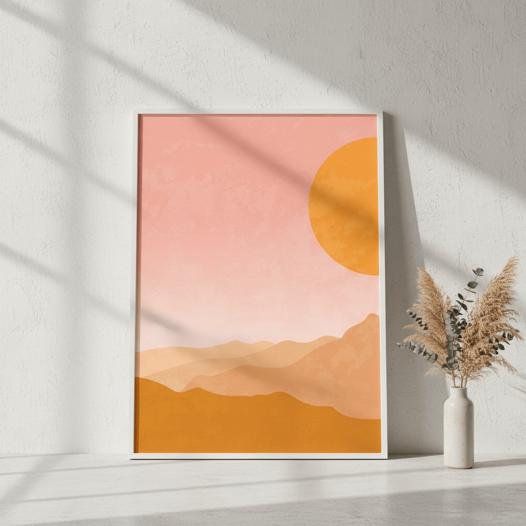Boho Pink Golden Horizon Wall Art wall - art - picture - poster