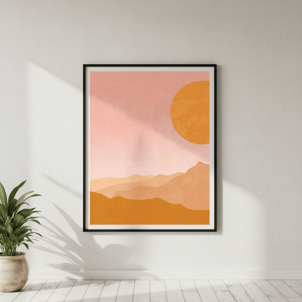 Boho Pink Golden Horizon Wall Art wall - art - picture - poster