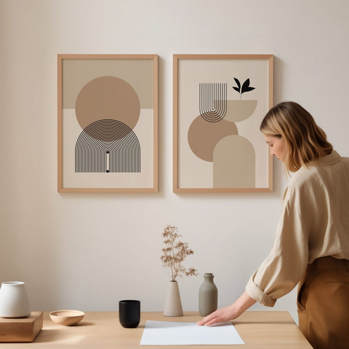 Boho Terracotta Arch Matching Pair Wall Art - Style My Wall