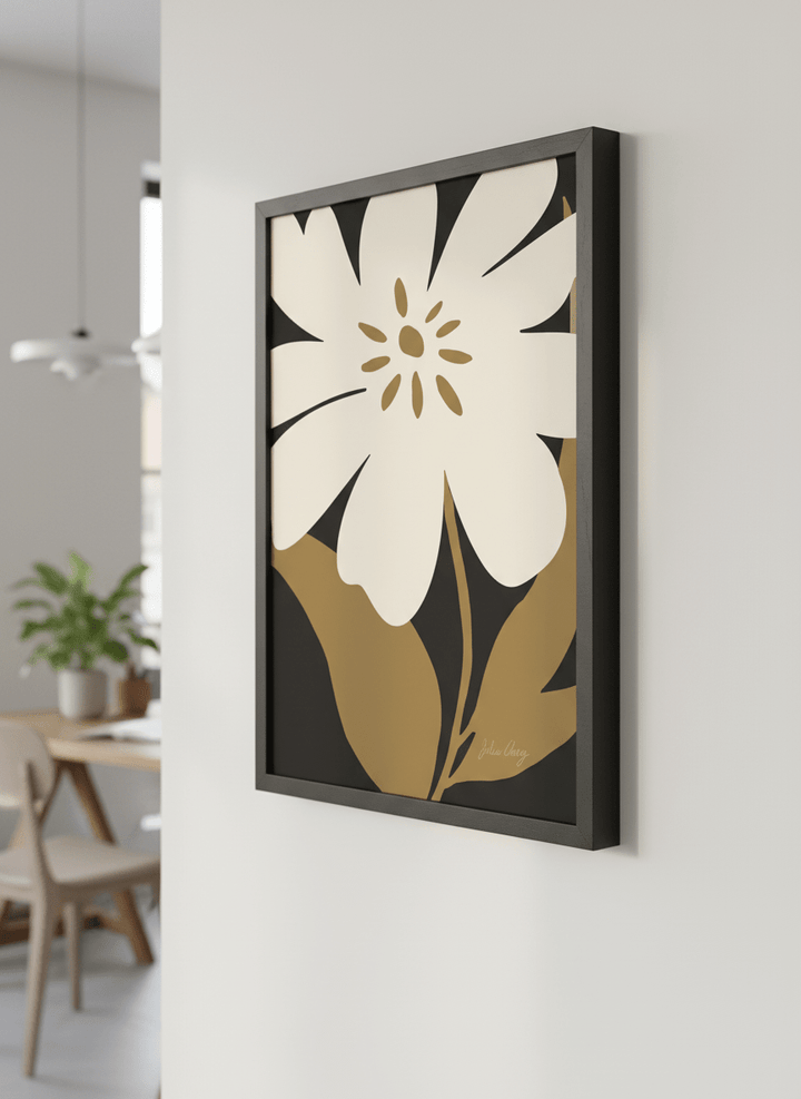 Contemporary wall art featured in a bright modern office workspace