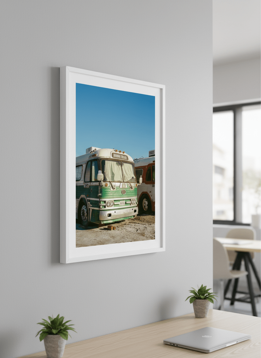 Contemporary wall art featured in a bright modern office workspace