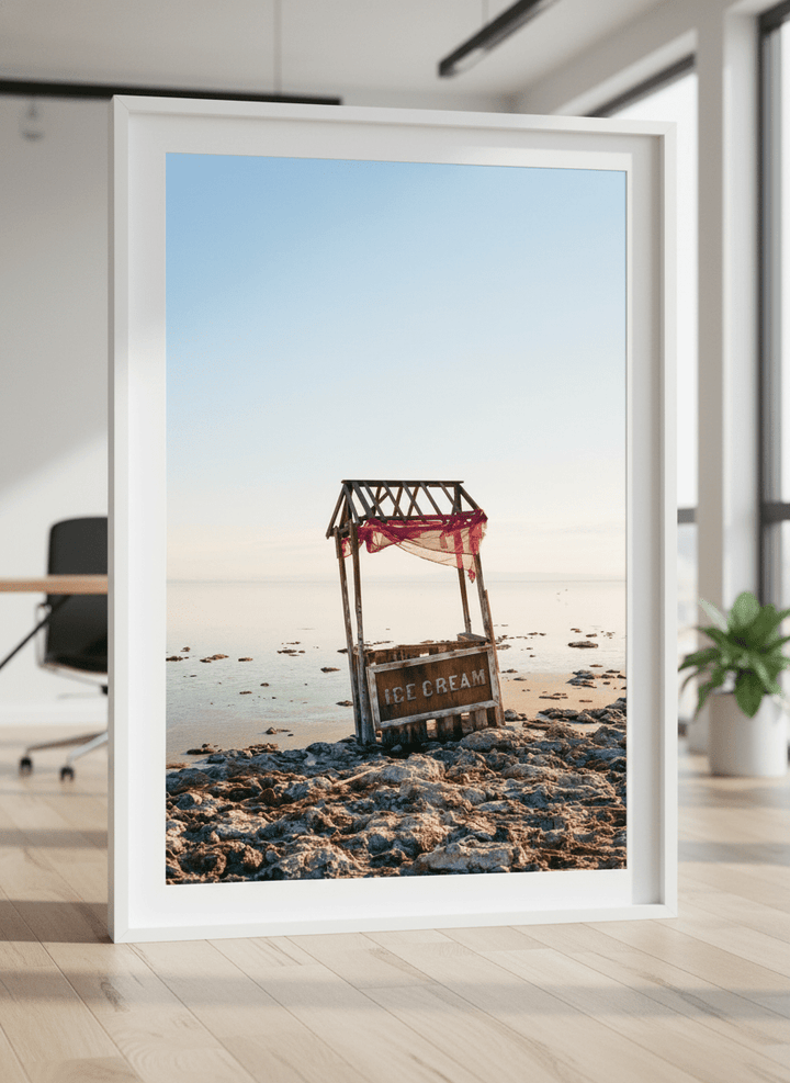 Contemporary wall art featured in a bright modern office workspace