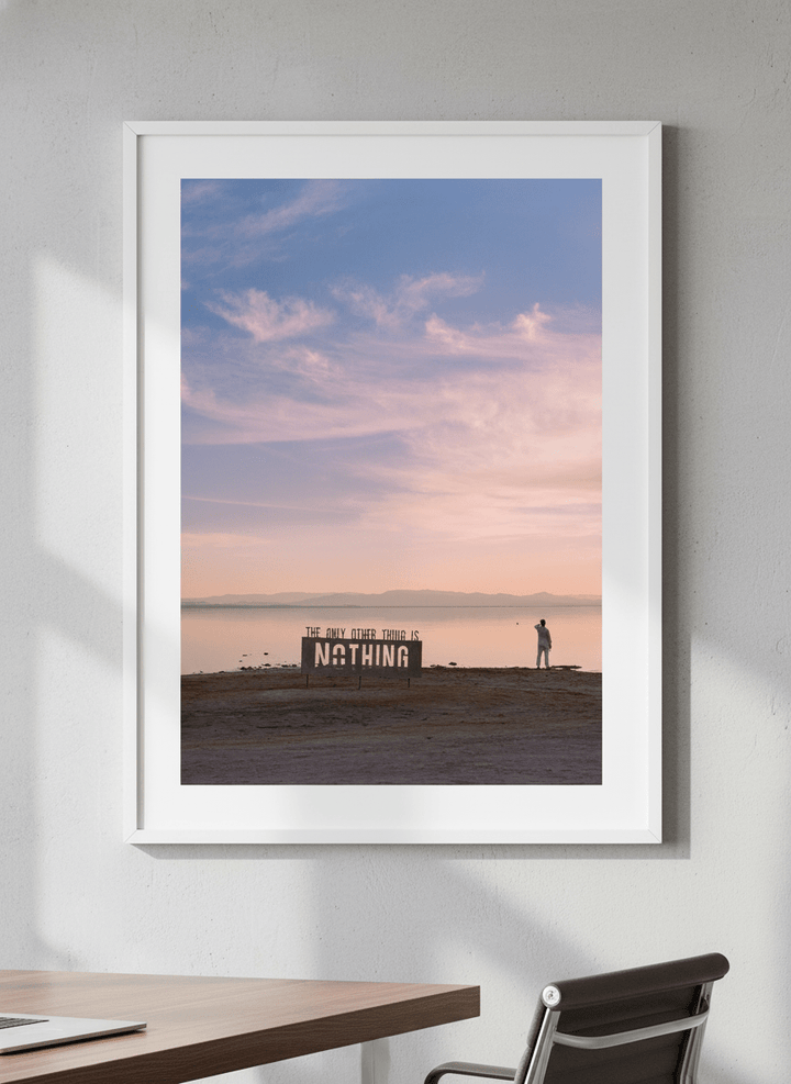 Contemporary wall art featured in a bright modern office workspace