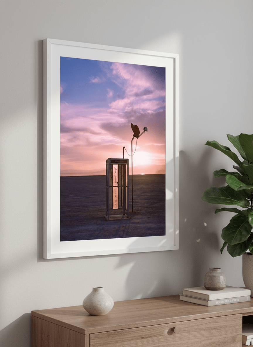 Modern wall art styled above a sofa in a neutral living room