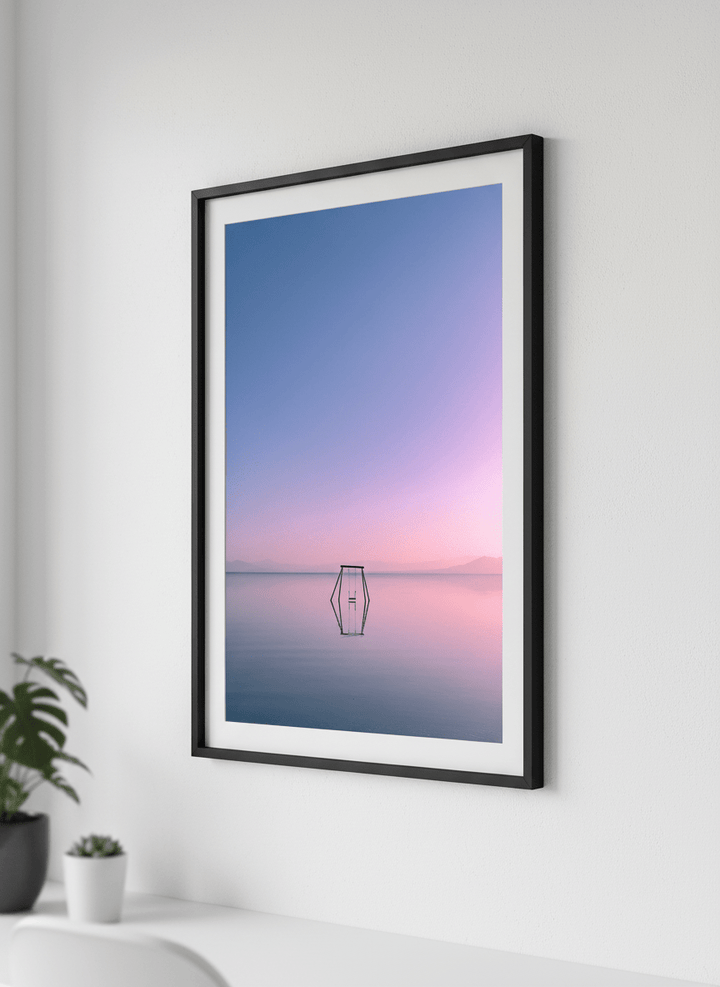 Contemporary wall art featured in a bright modern office workspace