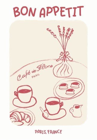 Bon Appetit Cafe Paris Brown Wall Art by Lisa Solomoniuk