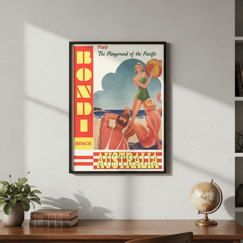 Bondi Vintage Retro Playground Wall Art Print wall - art - picture - poster
