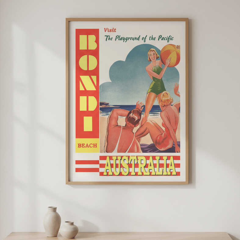 Bondi Vintage Retro Playground Wall Art Print wall - art - picture - poster