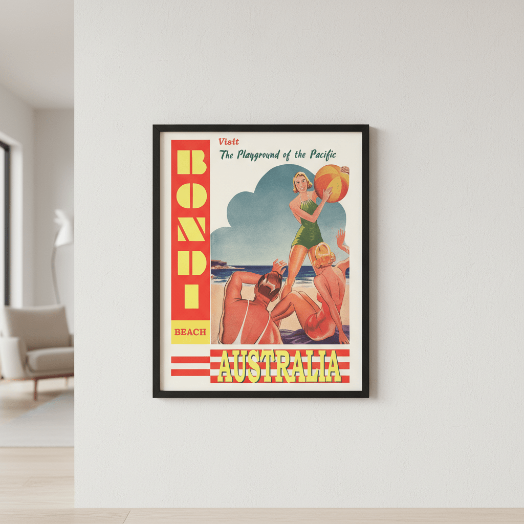Bondi Vintage Retro Playground Wall Art Print wall - art - picture - poster