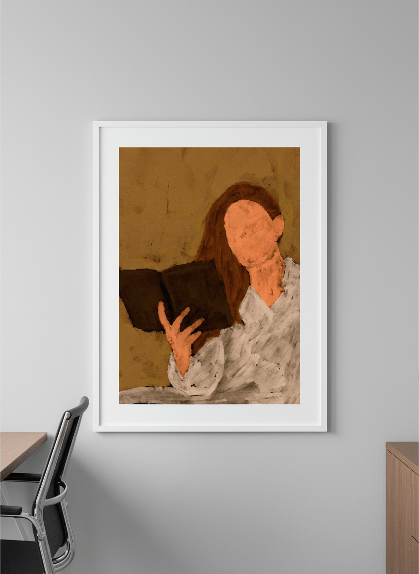 Contemporary wall art featured in a bright modern office workspace