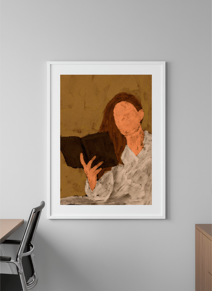 Contemporary wall art featured in a bright modern office workspace
