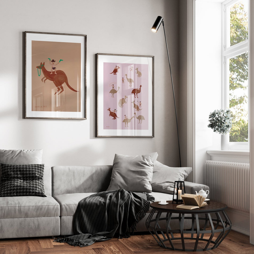 Boomerangs & Riders Indigenous Wall Art Set of 2 by Domica Hill wall - art - picture - poster