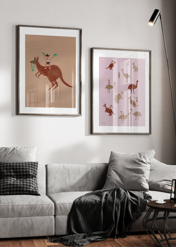 Boomerangs & Riders Indigenous Wall Art Set of 2 by Domica Hill
