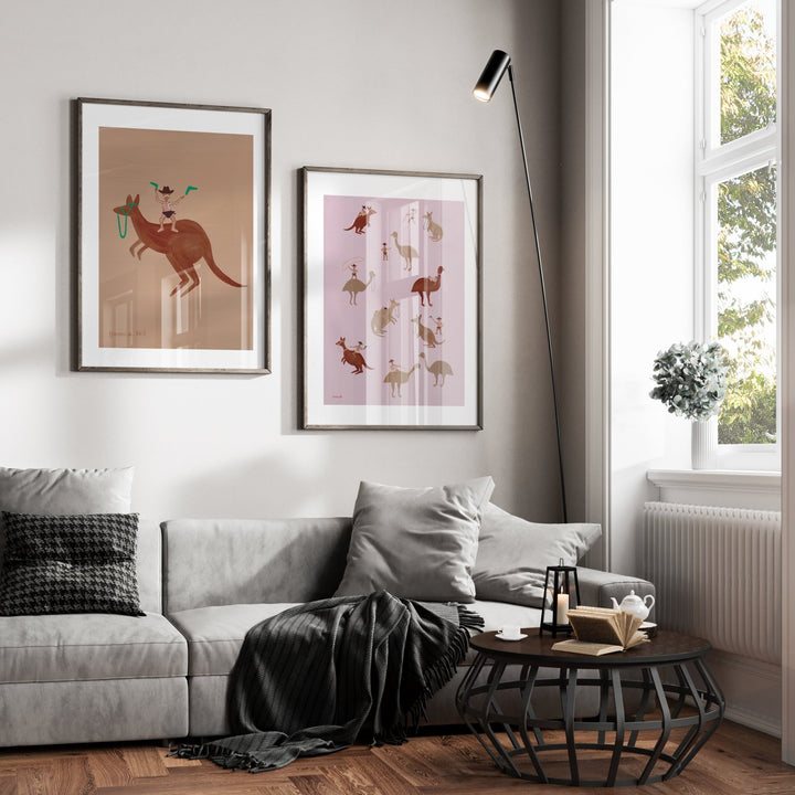 Boomerangs & Riders Indigenous Wall Art Set of 2 by Domica Hill wall - art - picture - poster