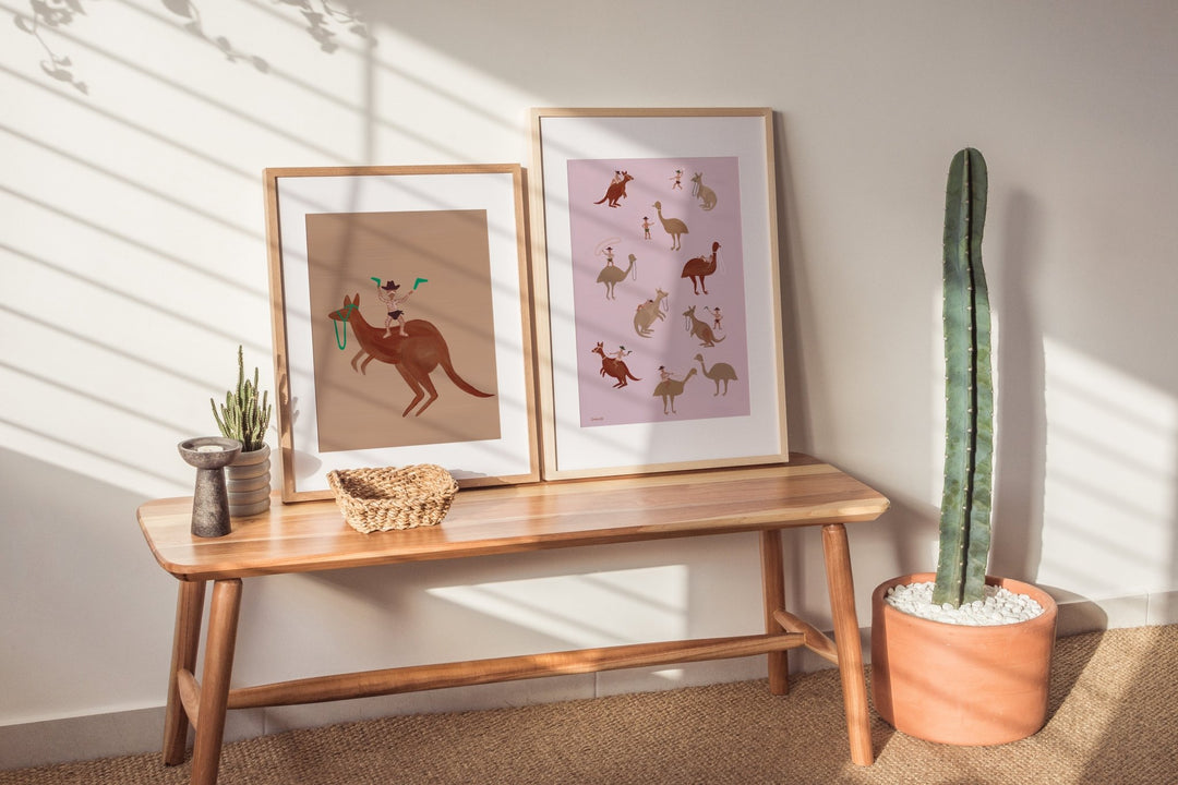 Boomerangs & Riders Indigenous Wall Art Set of 2 by Domica Hill wall - art - picture - poster