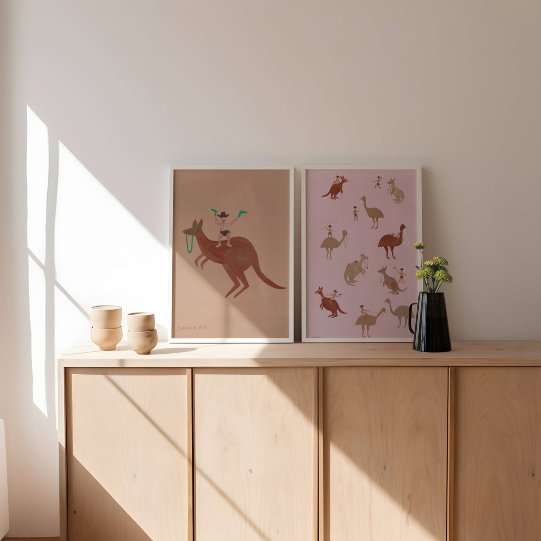 Boomerangs & Riders Indigenous Wall Art Set of 2 by Domica Hill wall - art - picture - poster