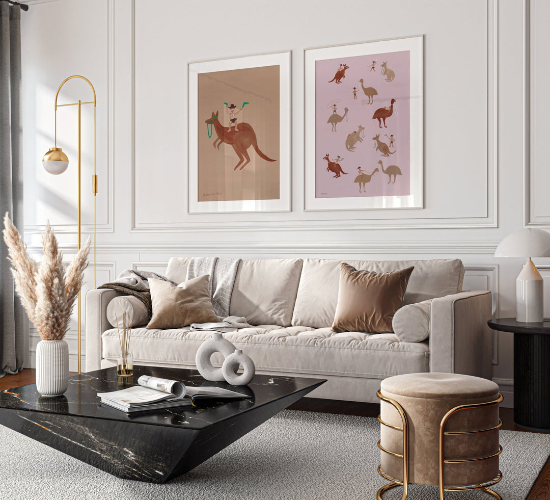 Boomerangs & Riders Indigenous Wall Art Set of 2 by Domica Hill wall - art - picture - poster