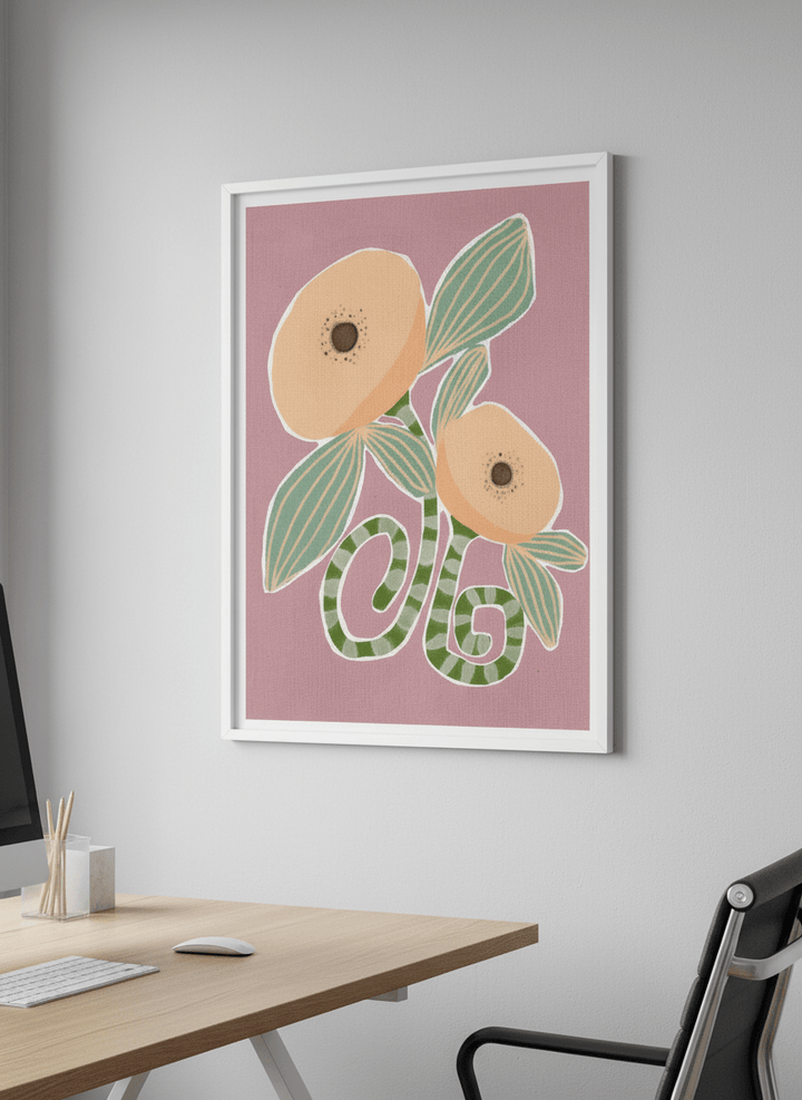 Contemporary wall art featured in a bright modern office workspace