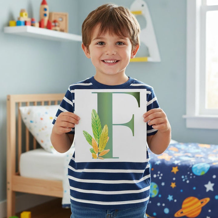 Botanical Letter Wall Sticker Decal - Boys wall - art - picture - poster