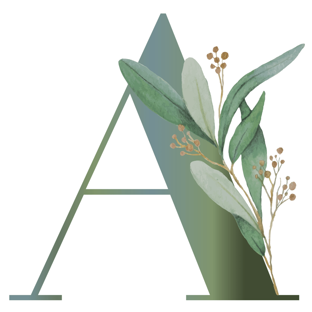Botanical Letter Wall Sticker Decal - Boys wall - art - picture - poster