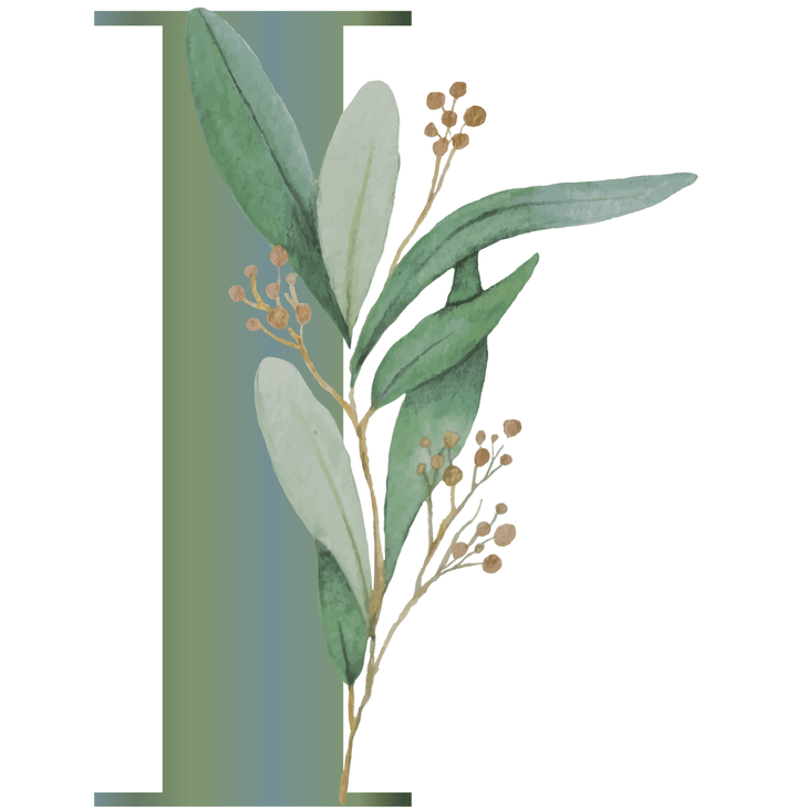 Botanical Letter Wall Sticker Decal - Boys wall - art - picture - poster