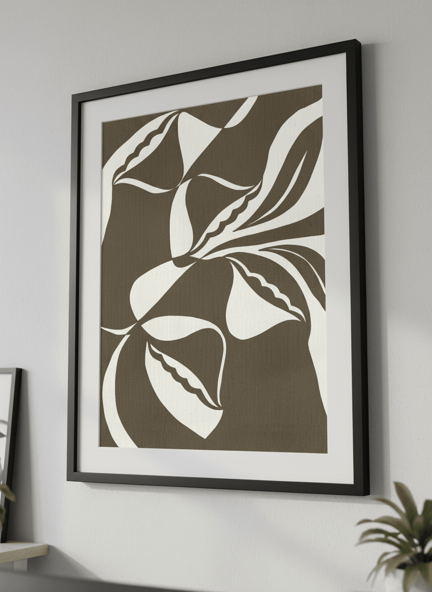 Contemporary wall art featured in a bright modern office workspace