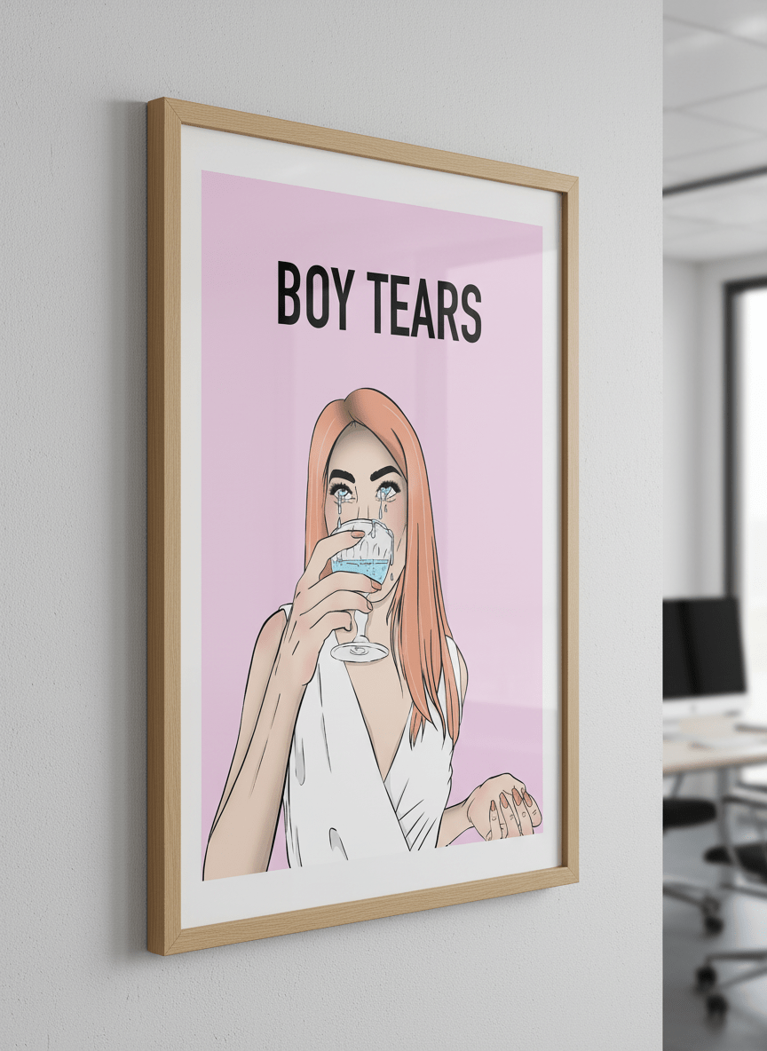Contemporary wall art featured in a bright modern office workspace