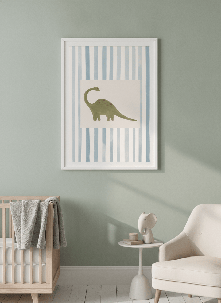 Soft neutral wall art styled in a serene nursery with pastel tones