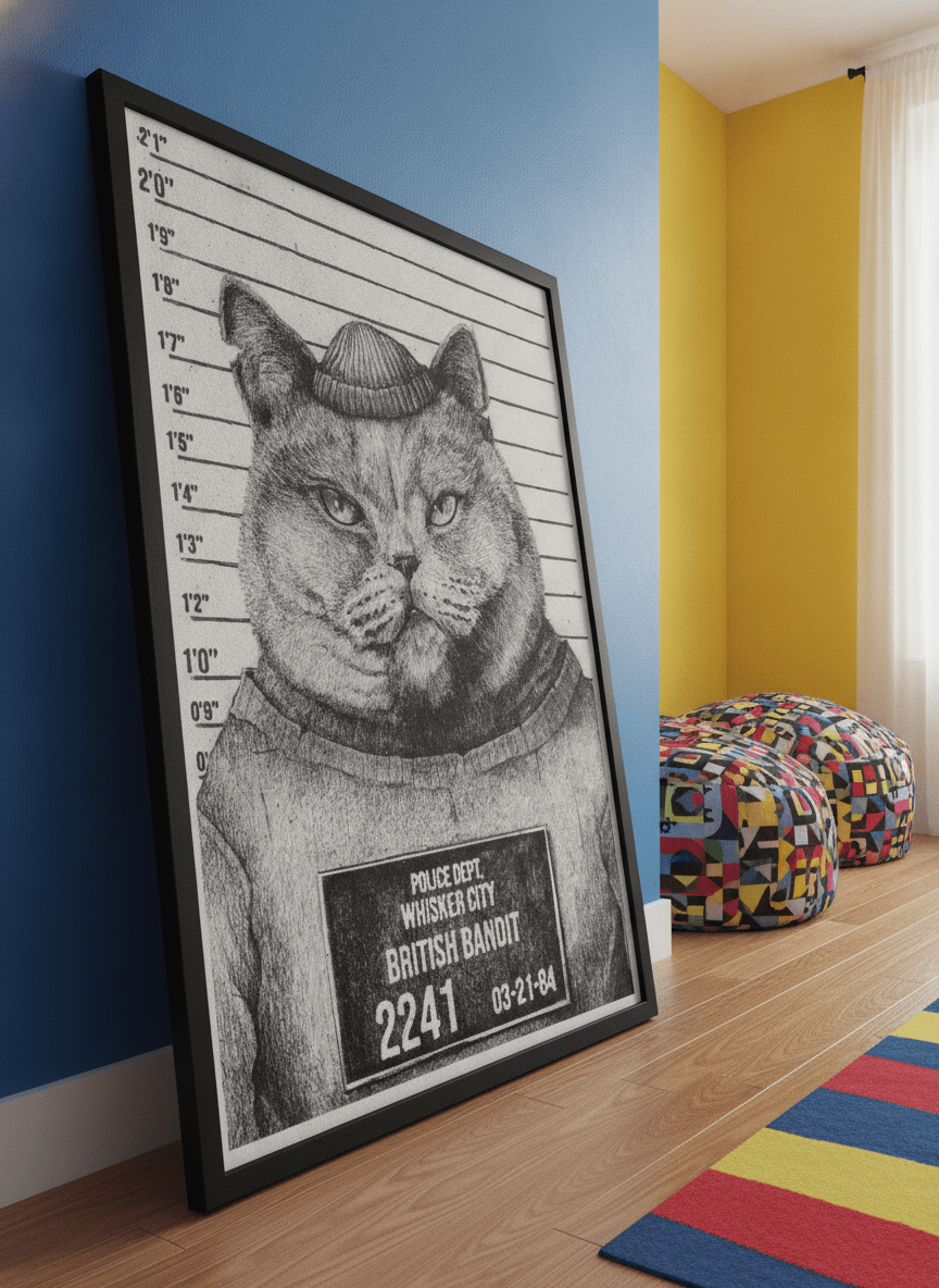 Bold wall art styled in a colourful, eclectic modern home