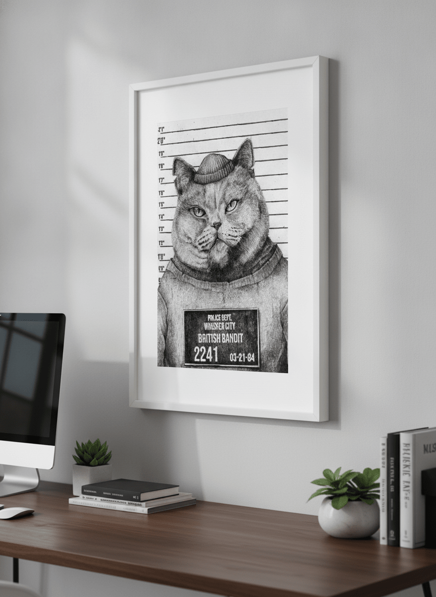 Contemporary wall art featured in a bright modern office workspace