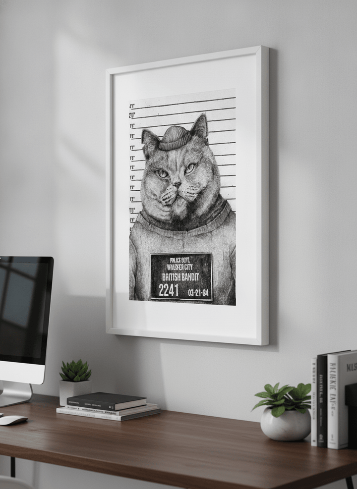 Contemporary wall art featured in a bright modern office workspace