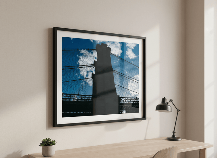 Contemporary wall art featured in a bright modern office workspace