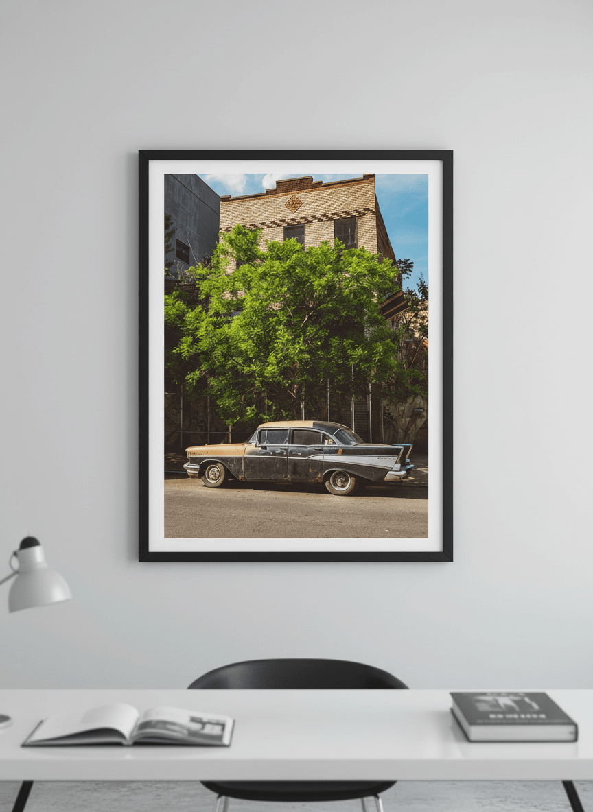 Contemporary wall art featured in a bright modern office workspace