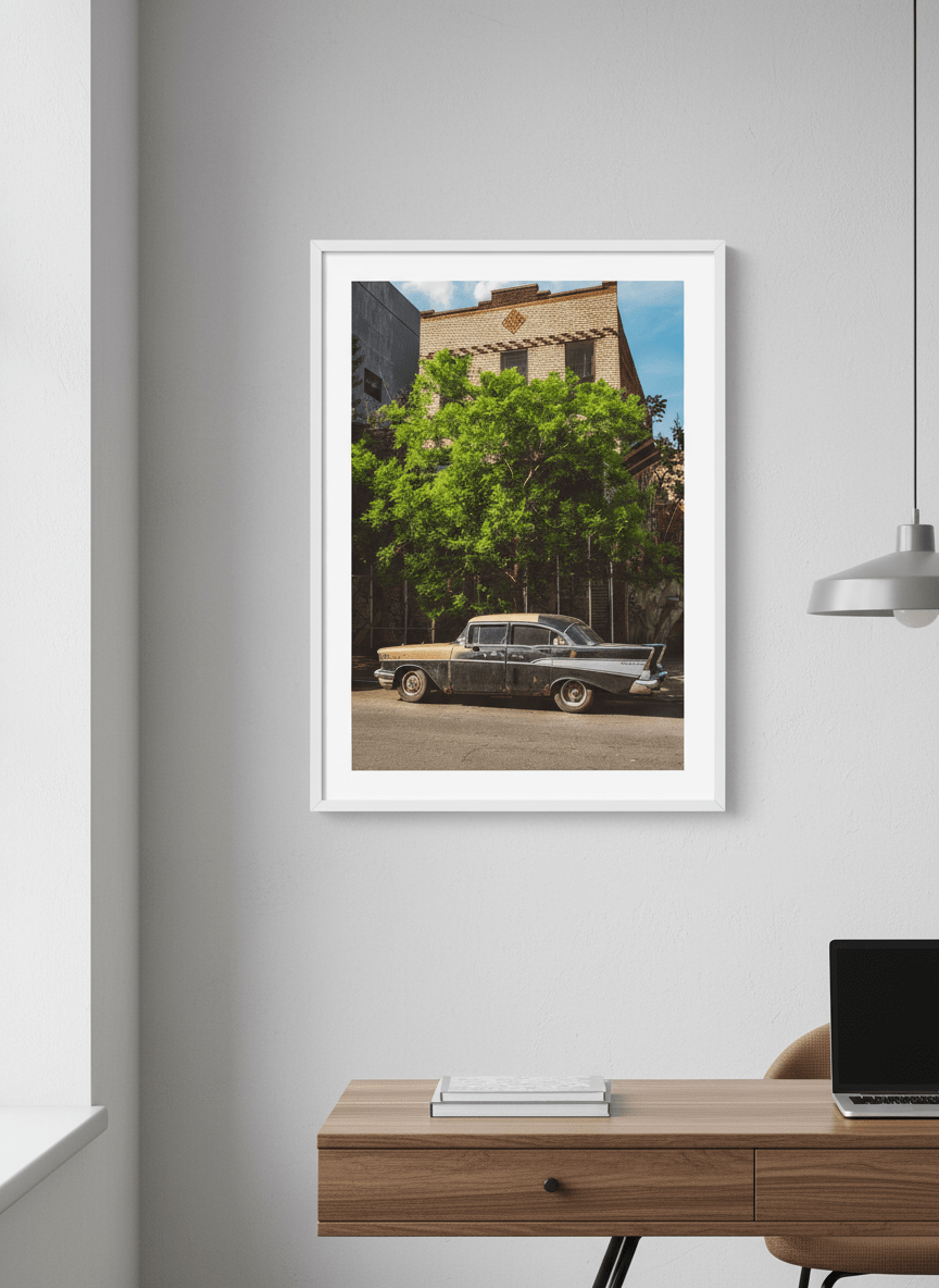 Contemporary wall art featured in a bright modern office workspace